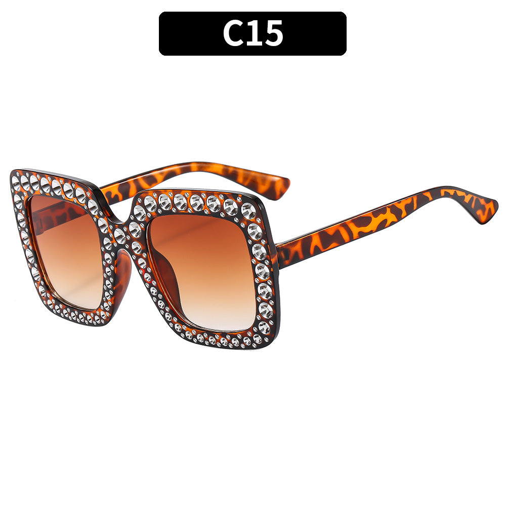 Colorful Gemstone-Embellished Disco Sunglasses Retro Style