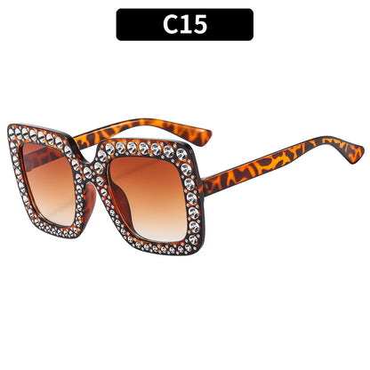 Colorful Gemstone-Embellished Disco Sunglasses Retro Style