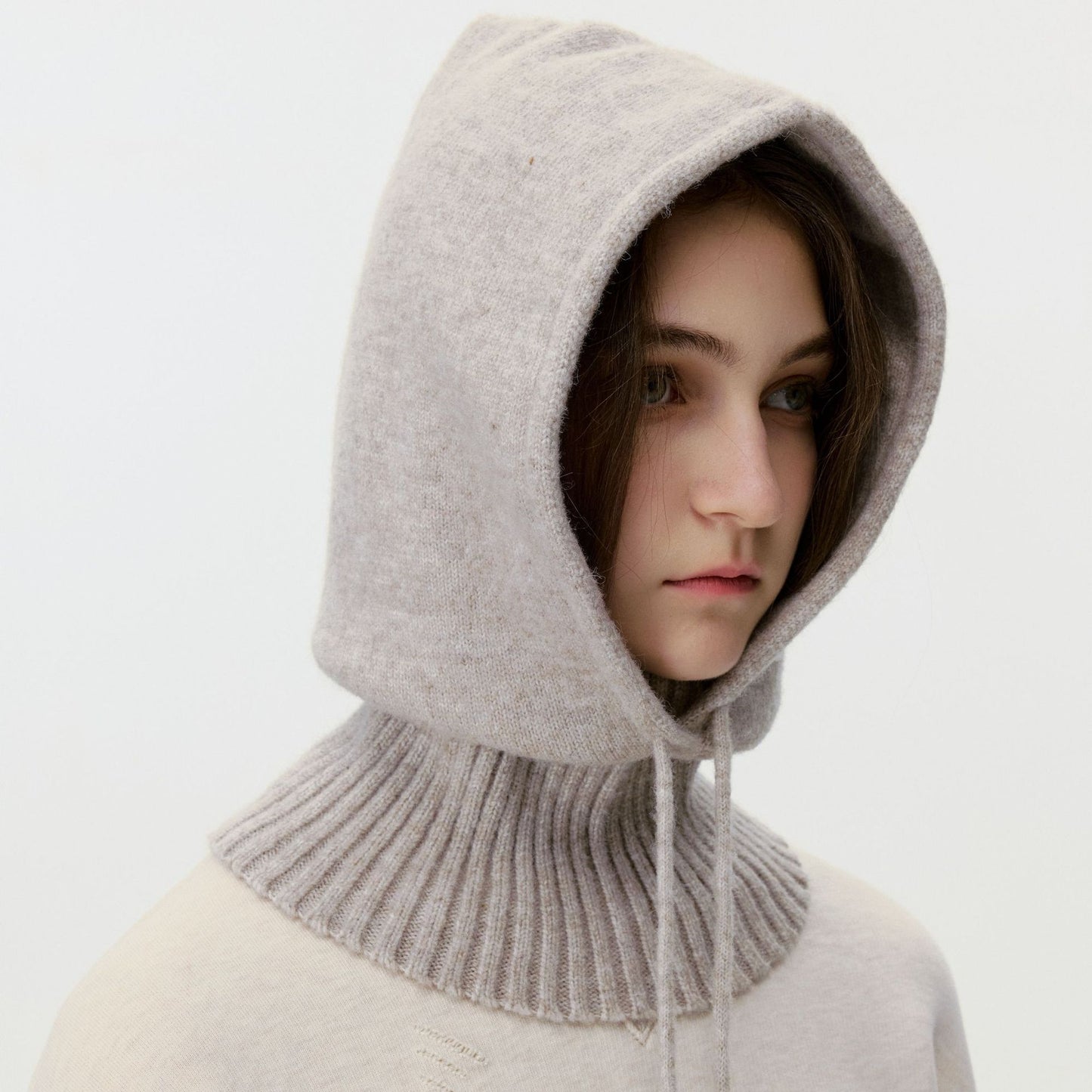 Knitted Warm Ear Protection Hat with Drawstring