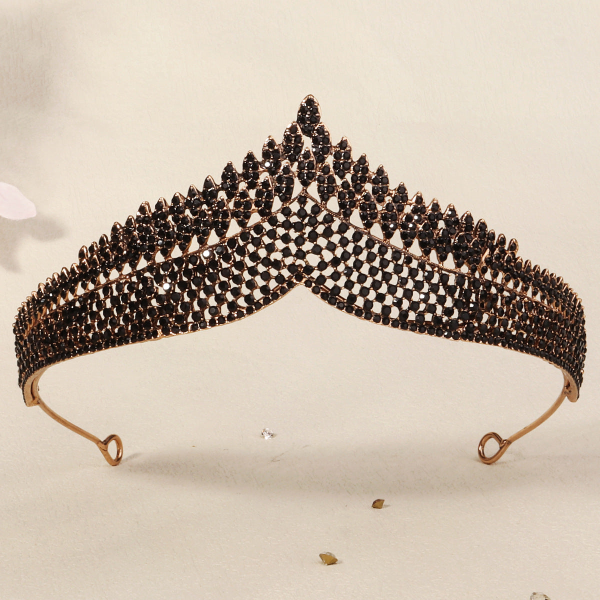 Dark Fantasy Alloy Crown with Rhinestones for Halloween Parties