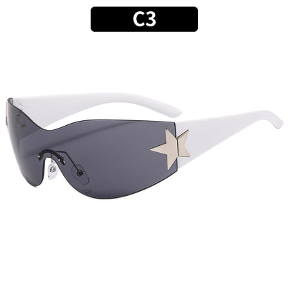 Y2K Star Design Aviator Sunglasses UV400 Protection