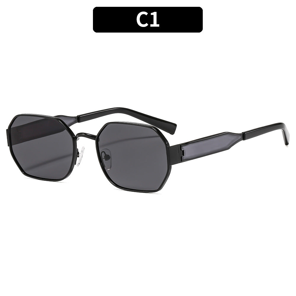 Trendy Polygonal Metal Sunglasses Stylish Outdoor Eyewear