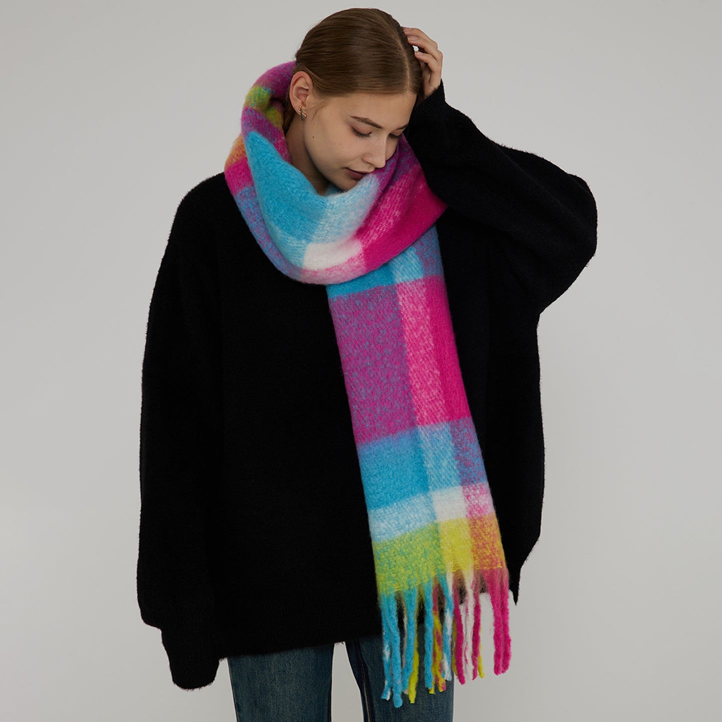 New Thick Plaid Scarf for Women - Stylish & Warm Shawl