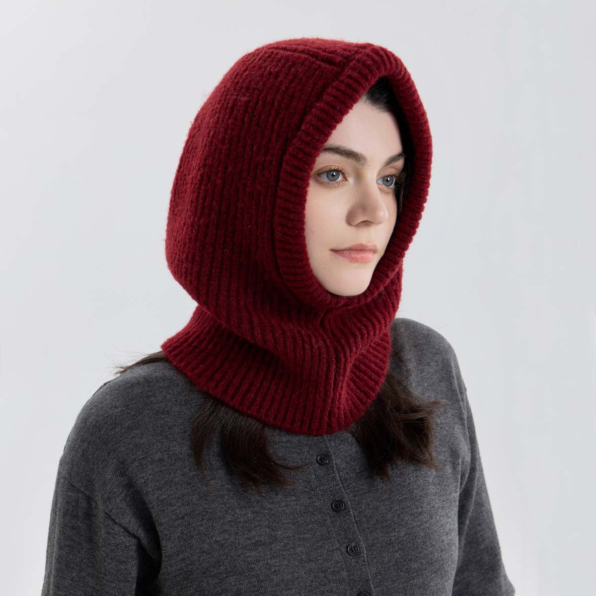 Wool Blend Neck Warmer Balaclava Hat for Men and Women