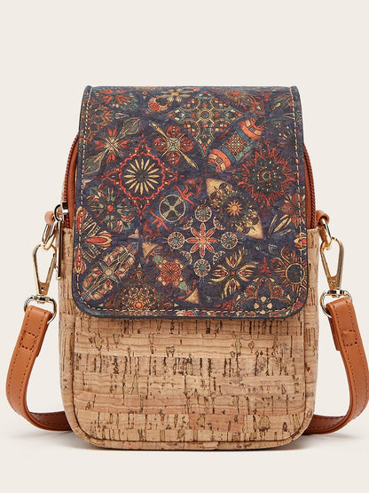 Vintage Style Cork Phone Bag Multi-Functional Clutch Purse