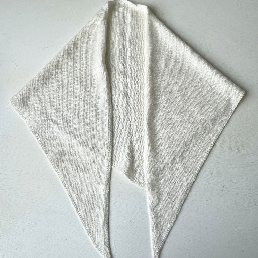 5% Cashmere Wool Knit Triangle Scarf Elegant Warm Shawl