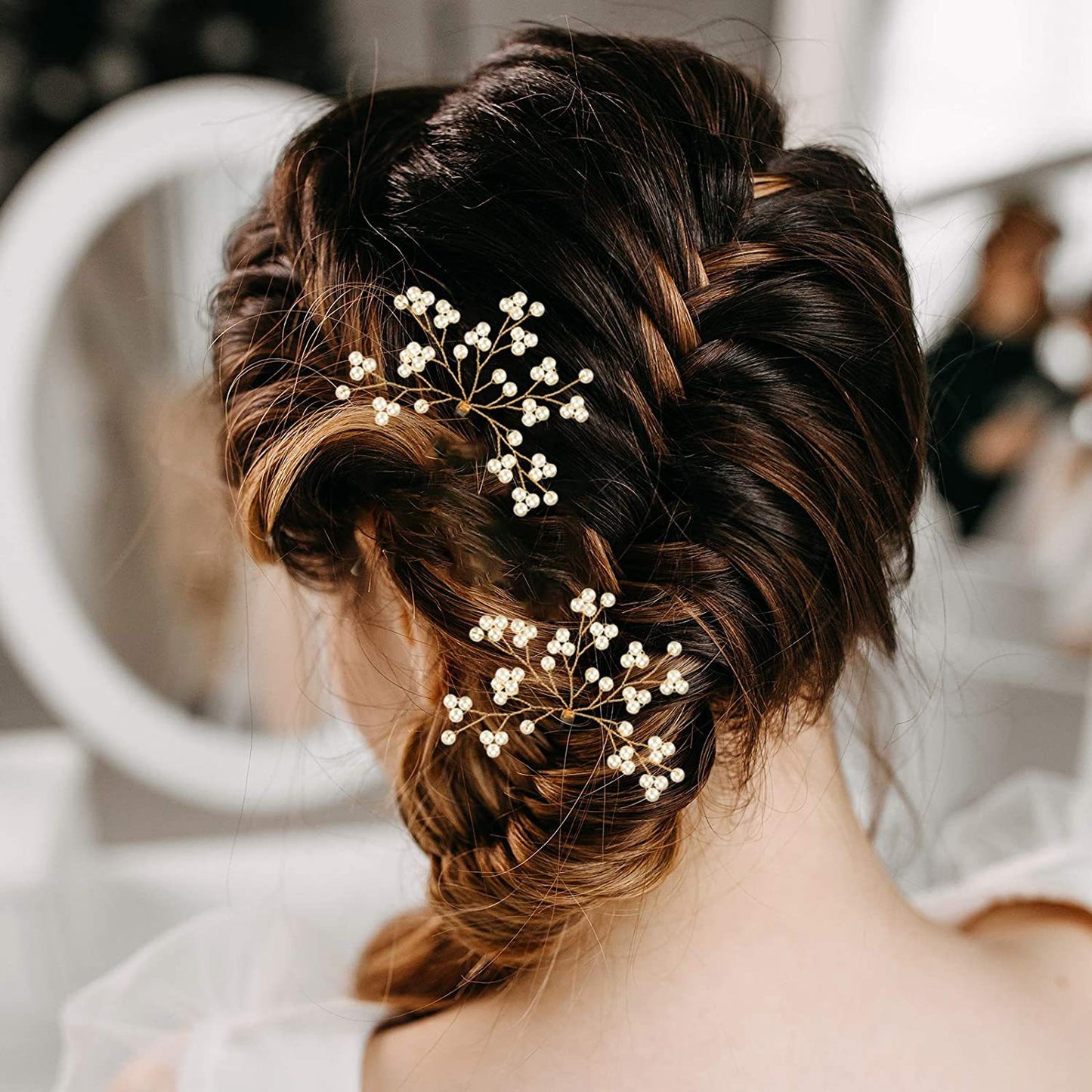 Starry Pearl Hair Clips Set of 2 Wedding Accessories