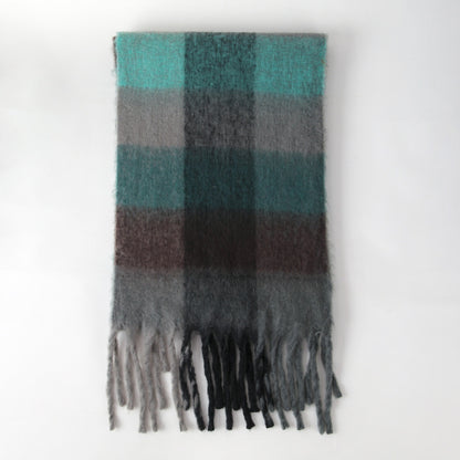Trendy Plaid Scarf Plush Warm Women’s Shawl