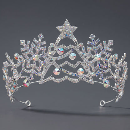 Luxury Rhinestone Princess Crown Headpiece for Birthdays and Weddings