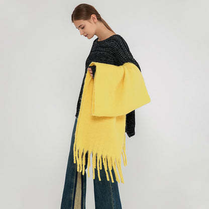 Soft Cashmere Feel Scarf for Women - Warm and Cozy Solid Color Shawl