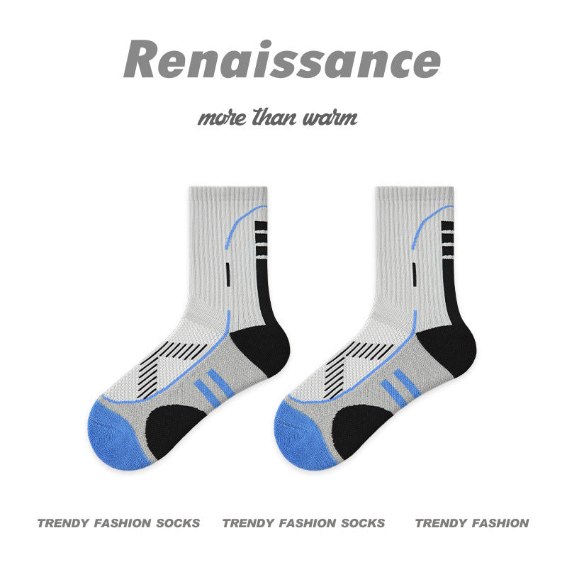 Combed Cotton Colorblock Sport Socks Moisture Wicking