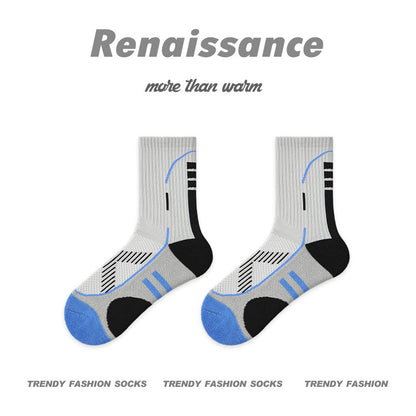 Combed Cotton Colorblock Sport Socks Moisture Wicking