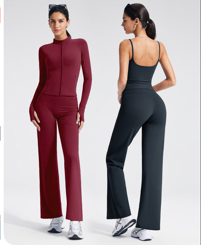 Women's Slim-Fit Zip-Up Jacket Sport Top for Yoga and Fitness