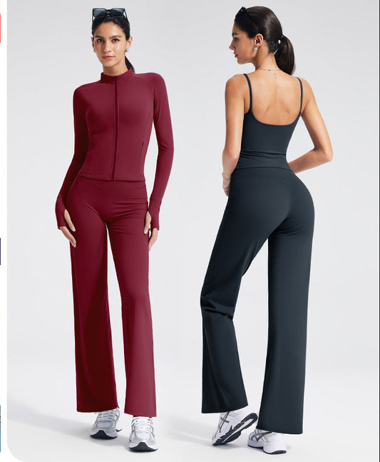Women's Slim-Fit Zip-Up Jacket Sport Top for Yoga and Fitness