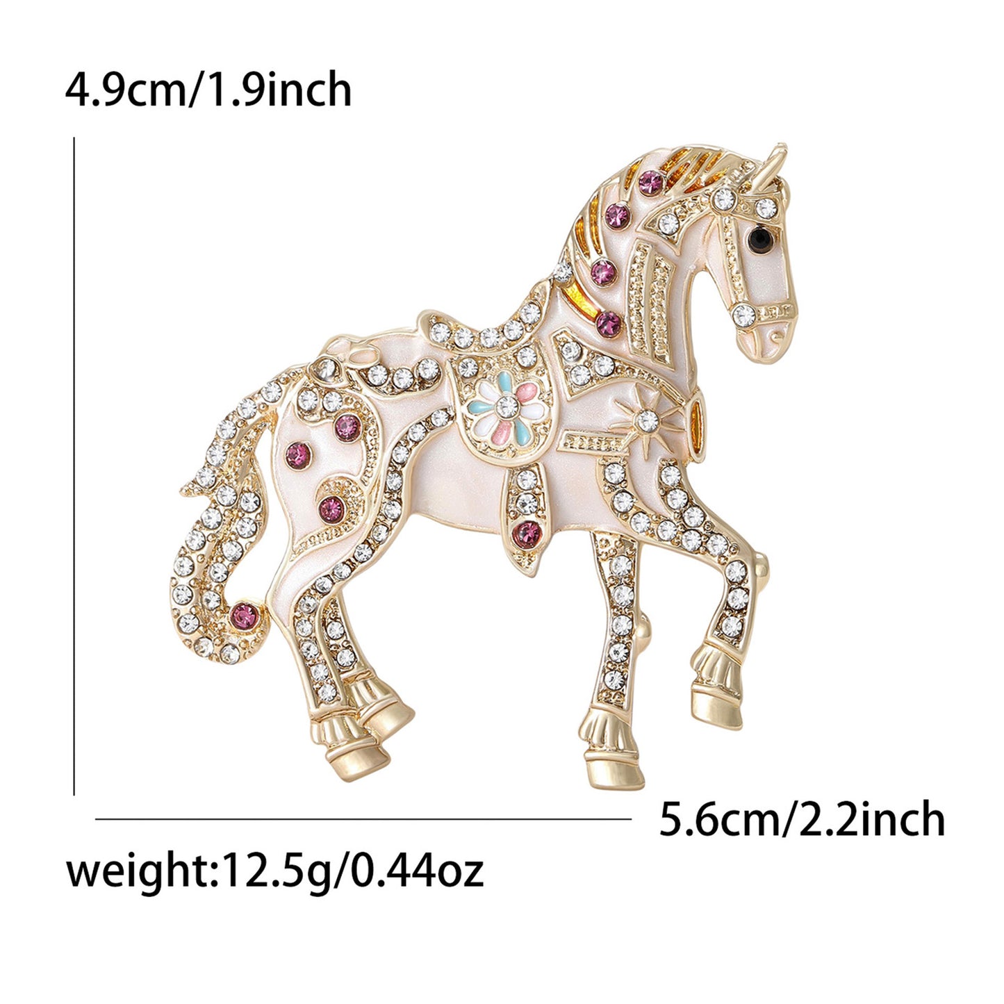 Luxury Enamel Animal Brooch with Rhinestones for Men and Women