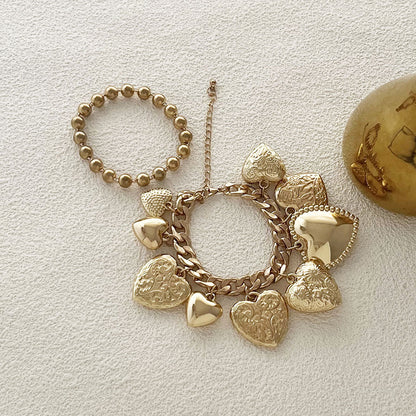 Bracelet Layered Chain Heart Pendant Stackable Urban