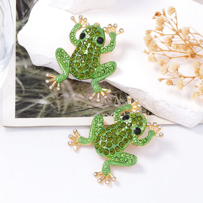 Stud Earrings Frog Pearl Zircon Stainless Posts Chic