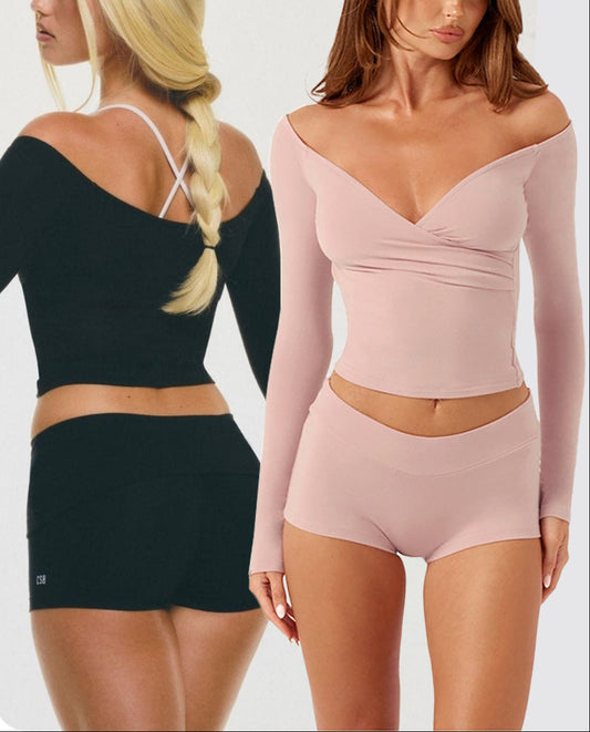 Long Sleeve Yoga Set Dry Fit Outdoor Sportswear for Women