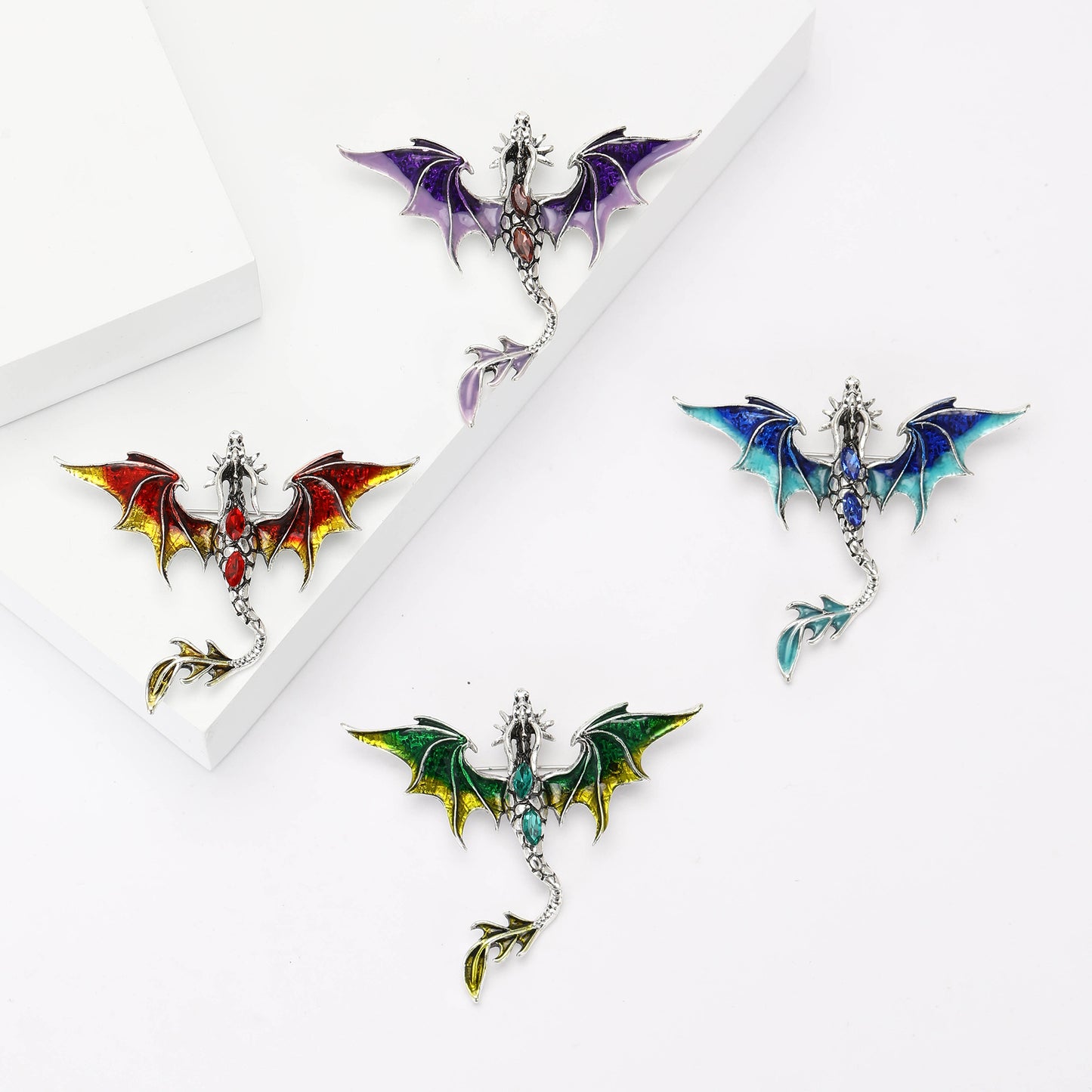Elegant Enamel Dragon Brooch for Stylish Outerwear