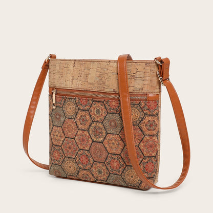Casual Bohemian Style Cork Crossbody Bag