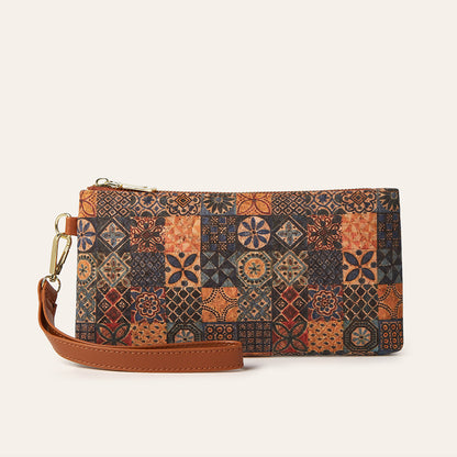Bohemian Floral Print Zip Wallet for Women