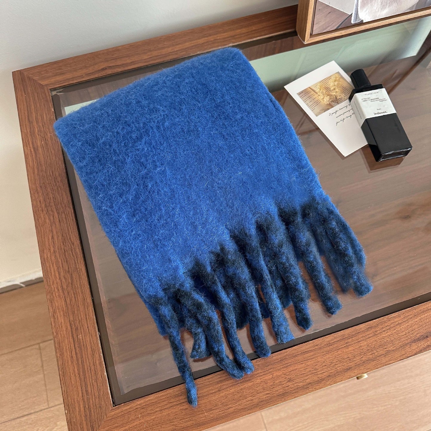 Wool Blend Colorful Fringed Scarf - Thick and Warm
