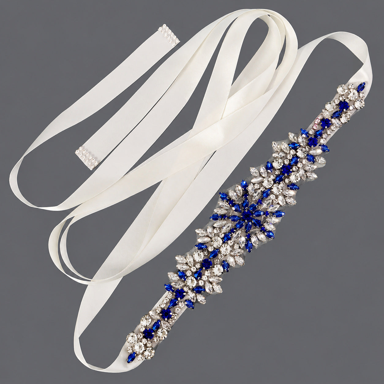 Fashion Vintage Rhinestone Satin Sash Belt for Brides and Evening Gowns