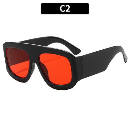 Trendy Square Frame Sunglasses UV400 Protection