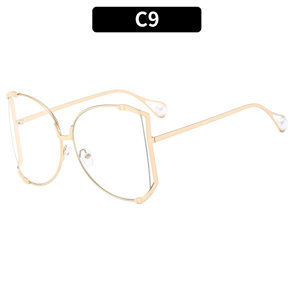 New Oversized Metal Frame Sunglasses UV400 Protection Stylish Eyewear