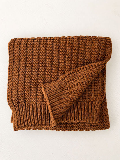 Solid Color Chunky Knit Scarf Stylish and Warm Neck Wrap