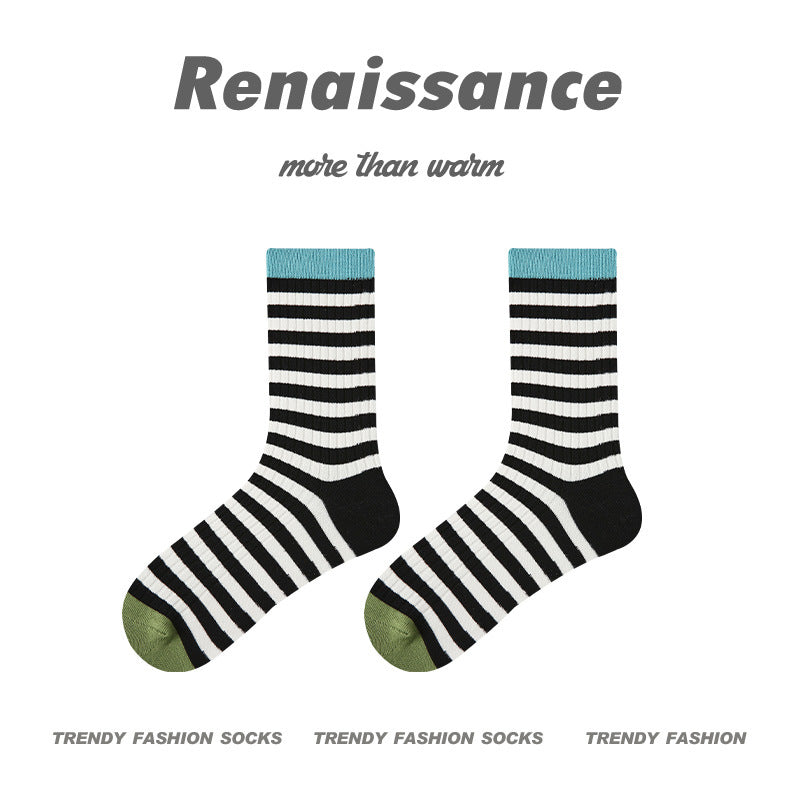 Renaissance Embossed Mid Calf Cotton Socks