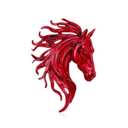 All-Season Alloy Horse Brooch Stylish Animal Accessory