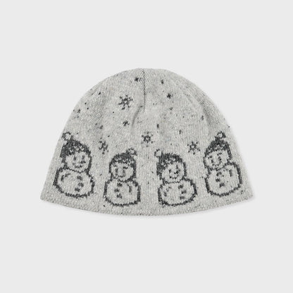 Cartoon Snowman Knit Beanie Soft Warm Winter Hat