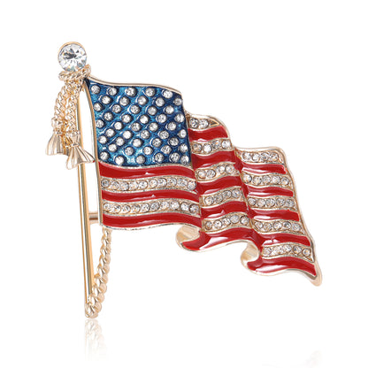 Creative American Flag Enamel Brooch Fashion Pin for Men and Women