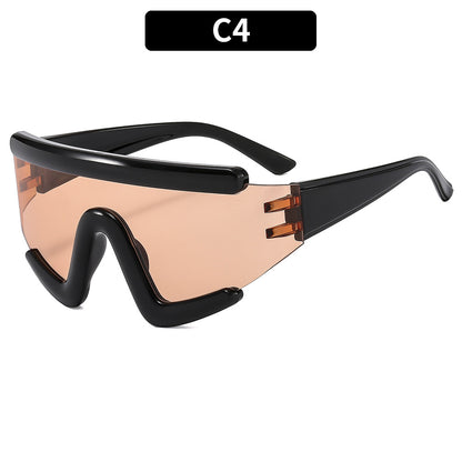Trendy Oversized Cycling Sunglasses UV400 Protection Fashionable Eyewear