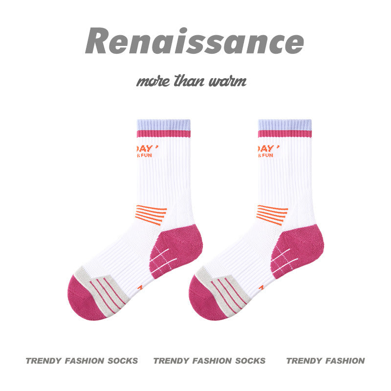 Combed Cotton Colorblock Sport Socks Moisture Wicking