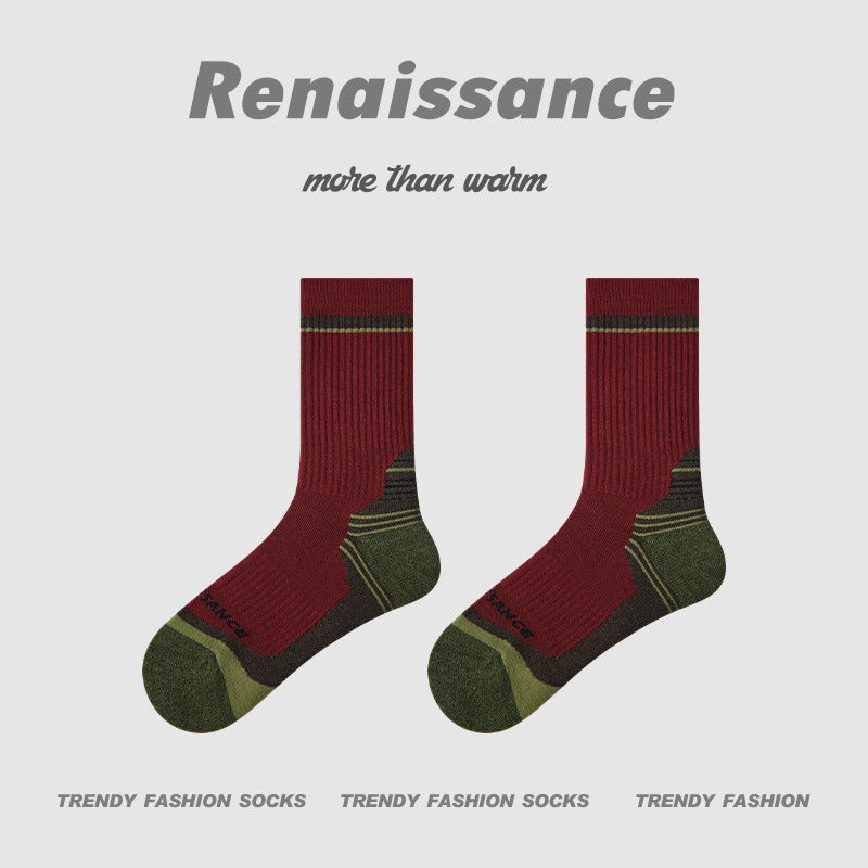 Socks Colorblock Merino Wool Cushioned Hiking