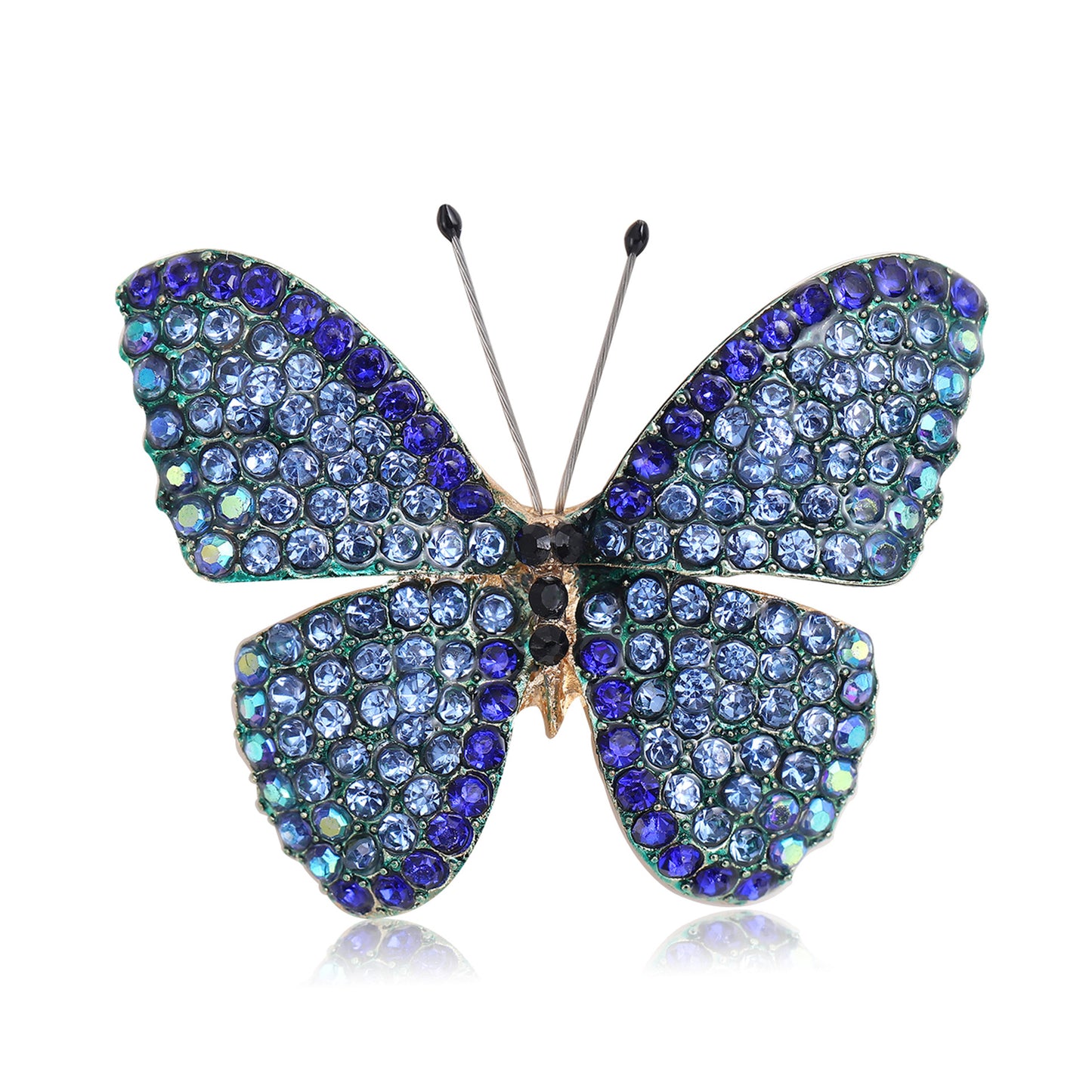 Alloy Butterfly Brooch with Rhinestones for Women's Elegant Outerwear