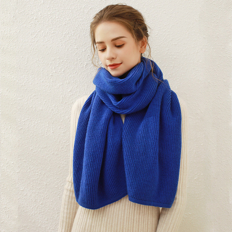 Solid Color Knitted Scarf Set for Women - Winter Warmth