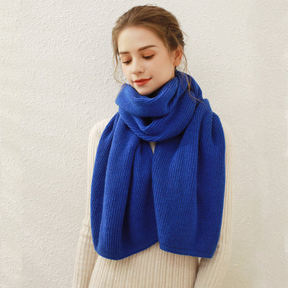 Solid Color Knitted Scarf Set for Women - Winter Warmth
