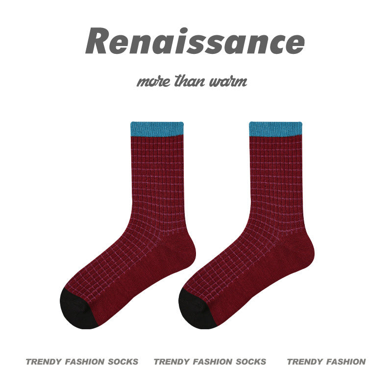 Renaissance Embossed Mid Calf Cotton Socks