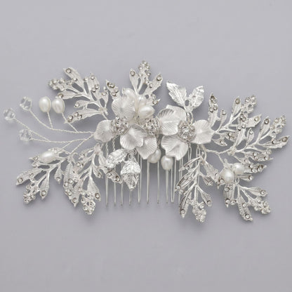 Exquisite Pearl and Crystal Flower Headpiece for Bridal Photoshoots