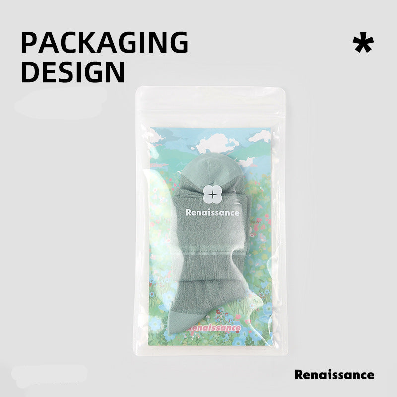 Renaissance Hollow Mesh Cotton Mid Calf Socks