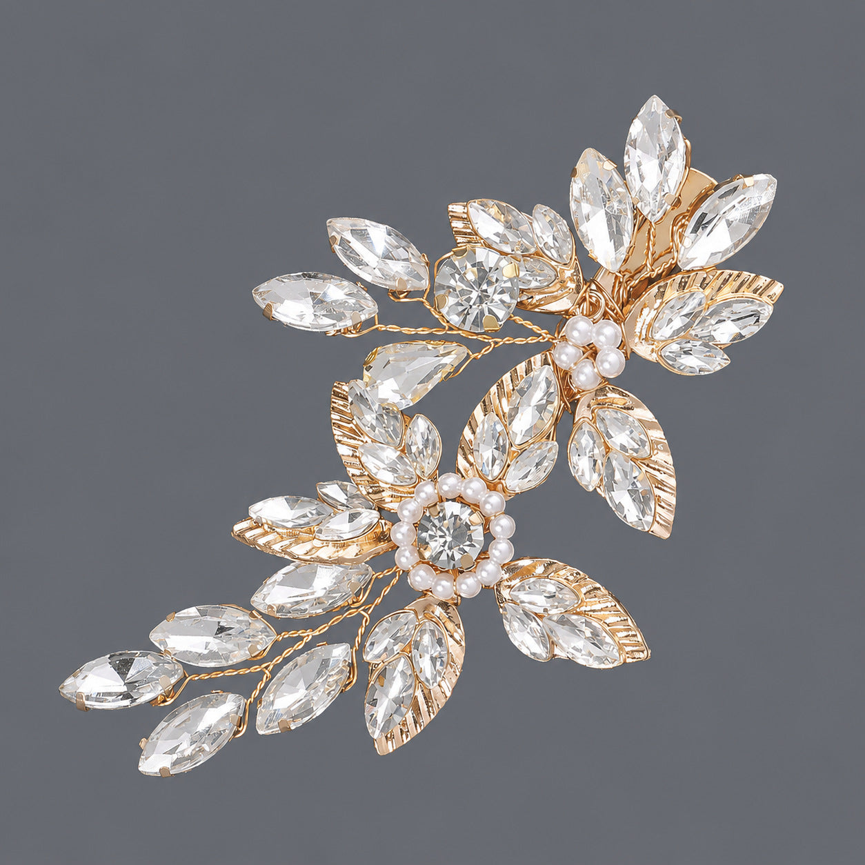 Elegant Floral Rhinestone Hair Clips for Weddings & Parties