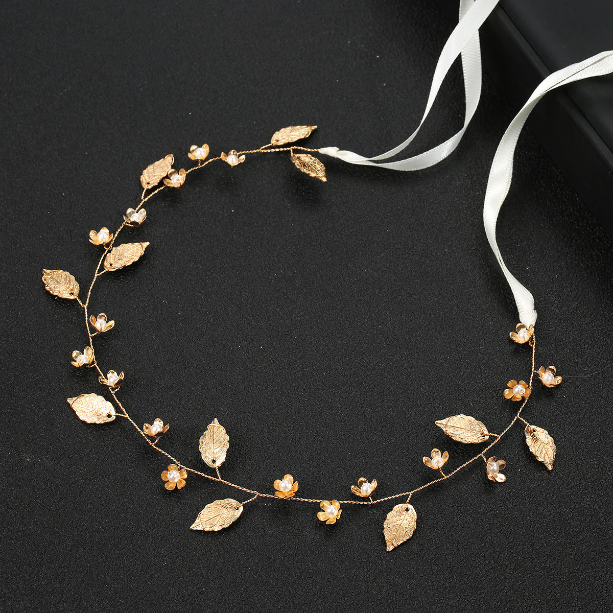 Gold Leaf Flower Handmade Alloy Bridal Hairband