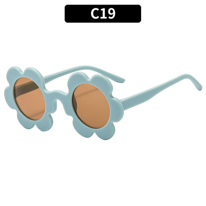 Trendy Floral Sunglasses Stylish Heart-Shaped UV400 Protection