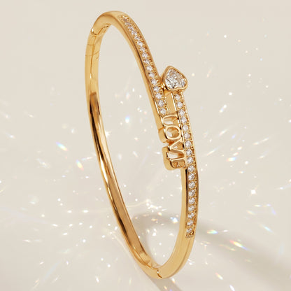 High-End Zirconia Stone Bangle with Nail Design for Weddings and Parties