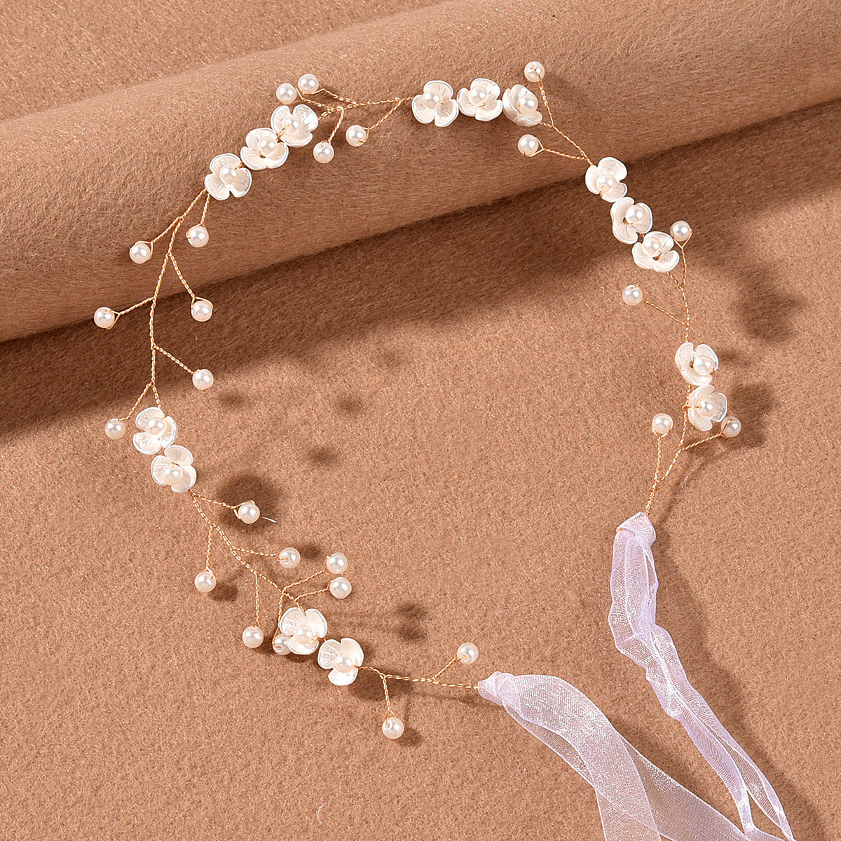 Handmade Pearl Floral Soft Bridal Headband