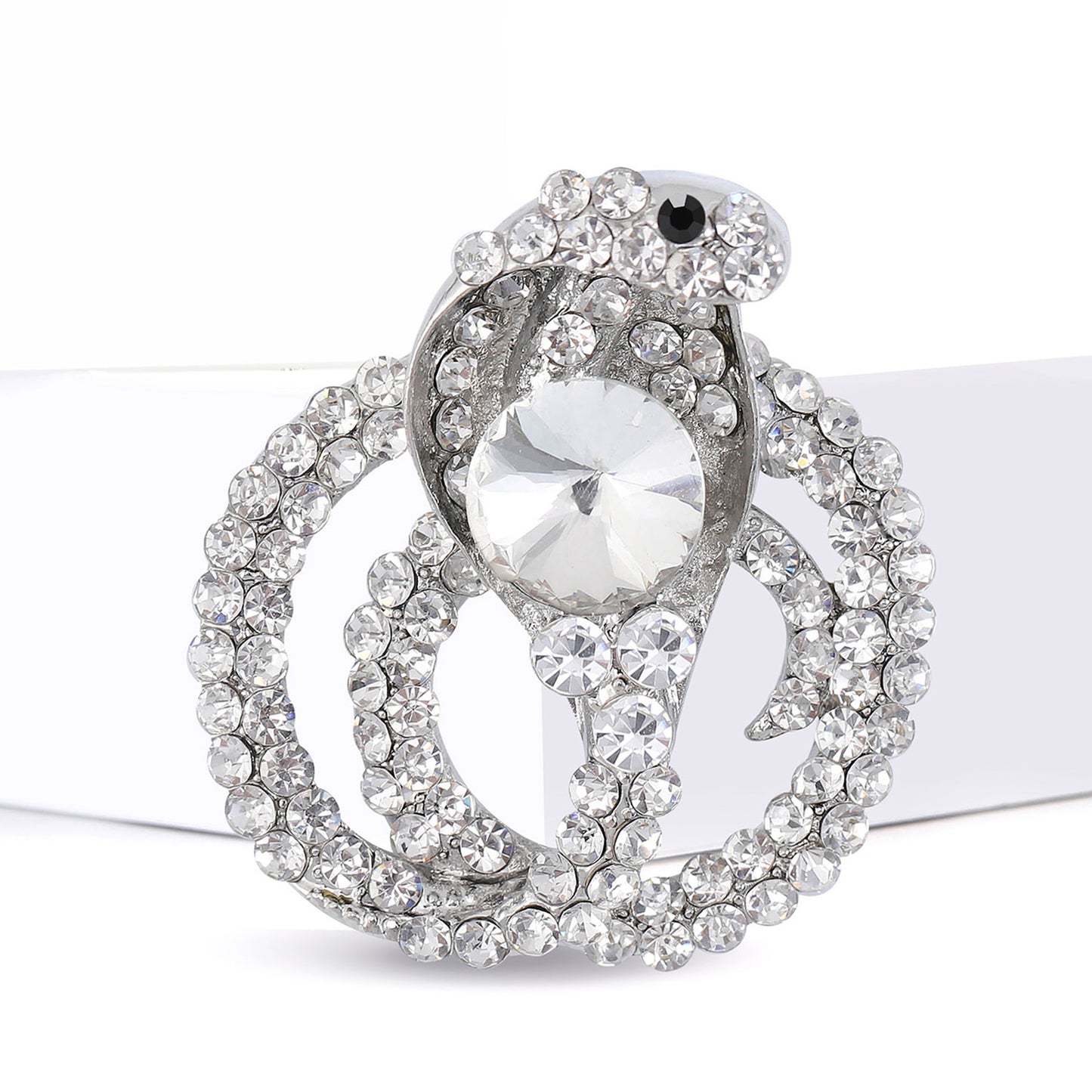 Creative Rhinestone Animal Brooch Alloy Snake Pin Fashionable Unisex Accessory