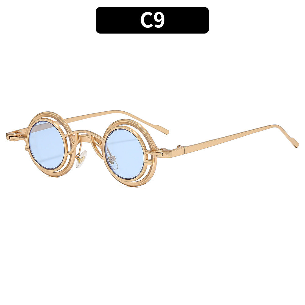 Retro Round Metal Sunglasses Stylish UV400 Protection